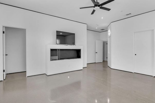 Empty room, Fireplace, Interior, Recessed Lighting