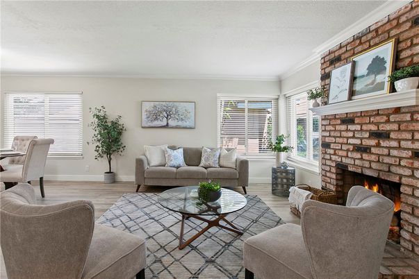 Fireplace, Interior, Living room, Stone Walls, Wood Texture Flooring