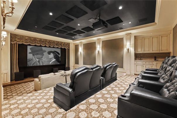 Home Theatre Room, Interior, Projection Screen, Recessed Lighting, Theatre Room