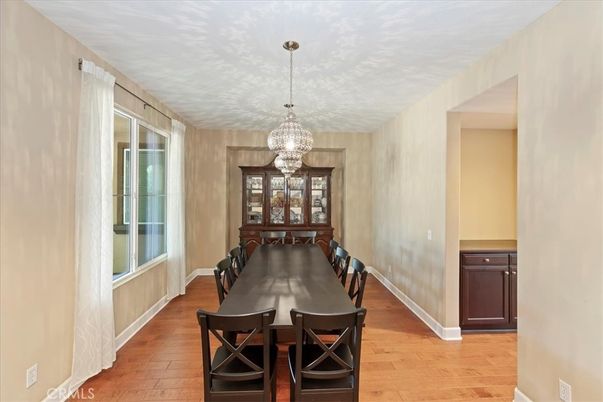 Chandelier, Dining room, Interior, Wood Texture Flooring