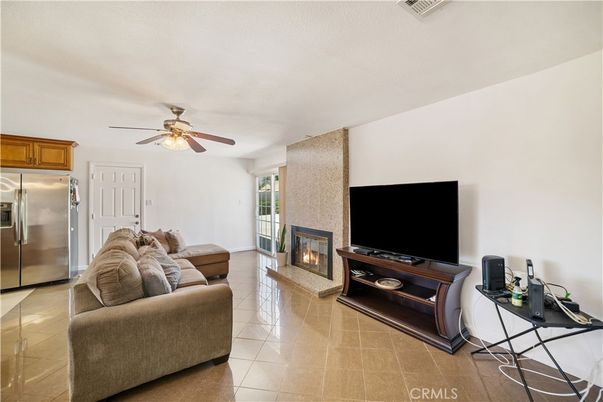 Fireplace, Interior, Kitchen, Living room, Stainless Steel Appliances