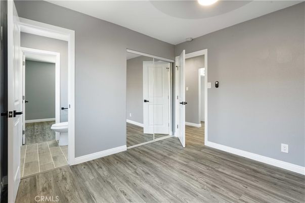 Bathroom, Empty room, Interior, Recessed Lighting, Wood Texture Flooring