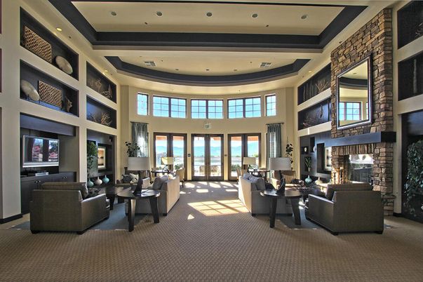 Fireplace, Interior, Living room, Recessed Lighting, Water