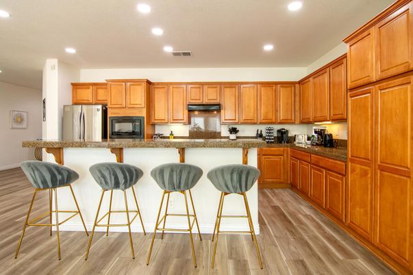 Interior, Kitchen, Recessed Lighting, Wood Texture Flooring