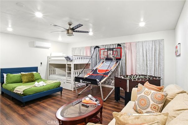 Game Room, Interior, Living room, Recessed Lighting, Wood Texture Flooring