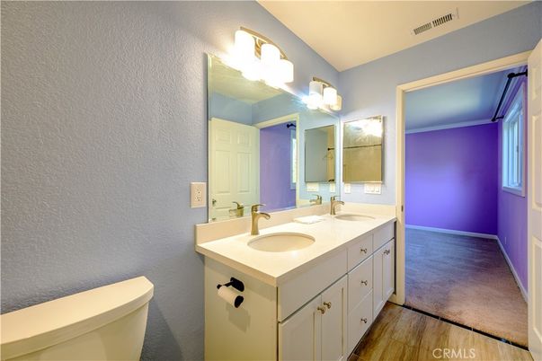 Bathroom, Dual Sink Vanities, Interior, Wood Texture Flooring