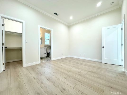 Bathroom, Empty room, Interior, Recessed Lighting, Wood Texture Flooring