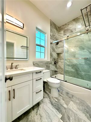 Bathroom, Glass Shower, Interior, Marble, Marble Walls, Recessed Lighting