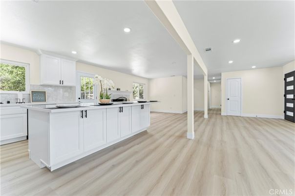 Interior, Kitchen, Recessed Lighting, Wood Texture Flooring