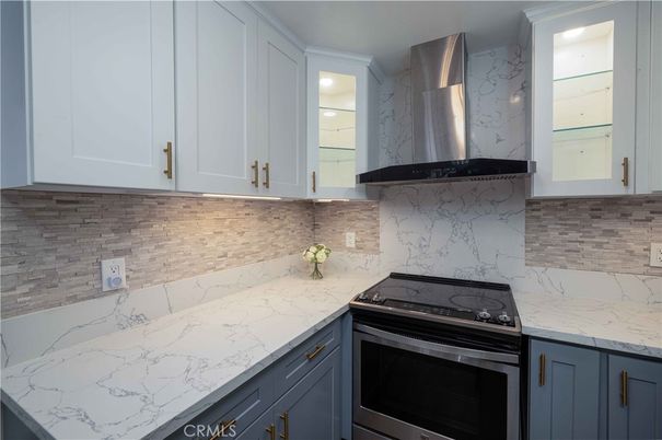 Interior, Kitchen, Marble Walls, Stainless Steel Appliances