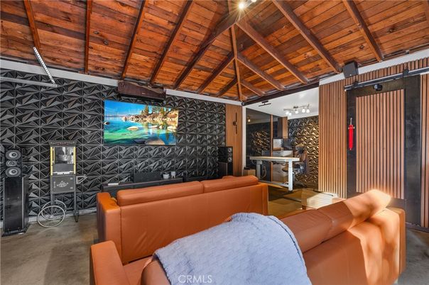 Interior, Projection Screen, Wooden Beams, Wooden Ceilings