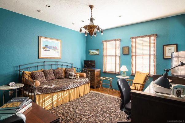 Bedroom, Home Office, Interior, Recessed Lighting, Wood Texture Flooring