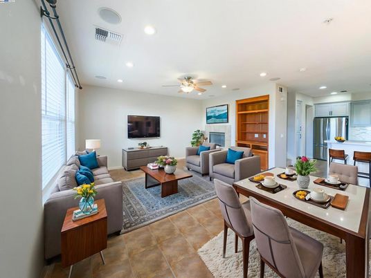 Dining room, Interior, Kitchen, Living room, Recessed Lighting, Stainless Steel Appliances