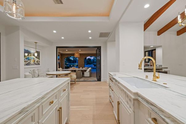 Dining room, Interior, Kitchen, Living room, Pendant Lights, Recessed Lighting, Wooden Beams, Wood Texture Flooring