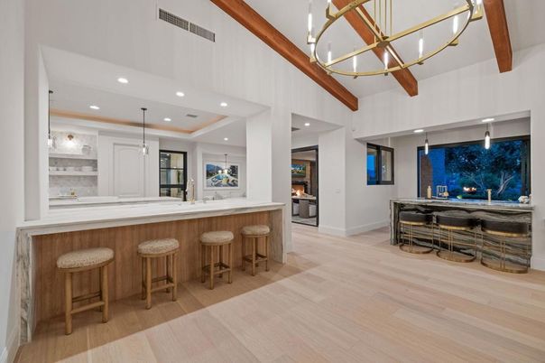 Interior, Pendant Lights, Recessed Lighting, Wood Texture Flooring