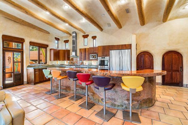 Interior, Kitchen, Recessed Lighting, Stainless Steel Appliances, Wooden Beams