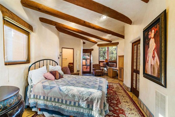 Bedroom, Interior, Recessed Lighting, Wooden Beams