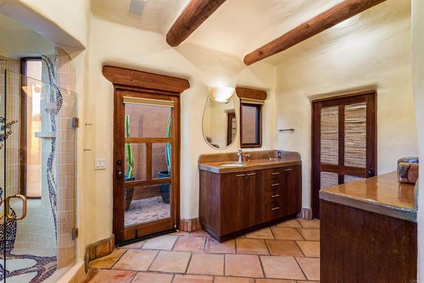 Bathroom, Interior, Wooden Beams