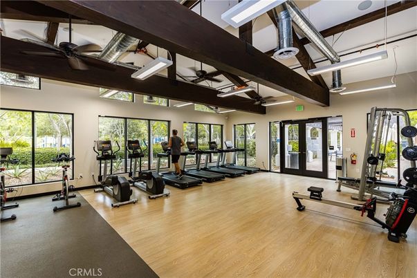 Fitness Equipment, Gym, Interior, Wood Texture Flooring