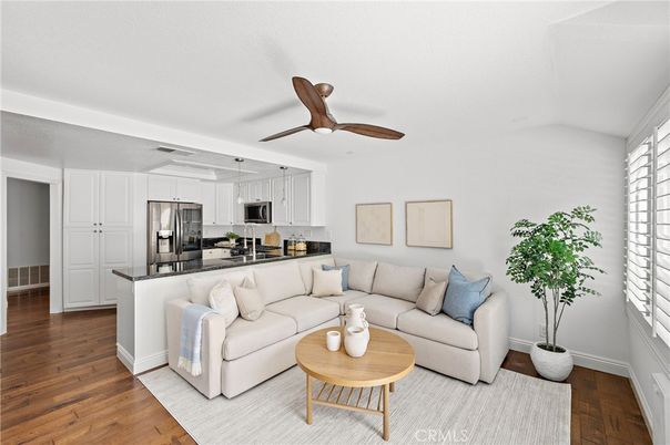 Interior, Kitchen, Living room, Stainless Steel Appliances, Wood Texture Flooring