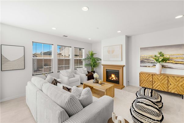Fireplace, Interior, Living room, Recessed Lighting