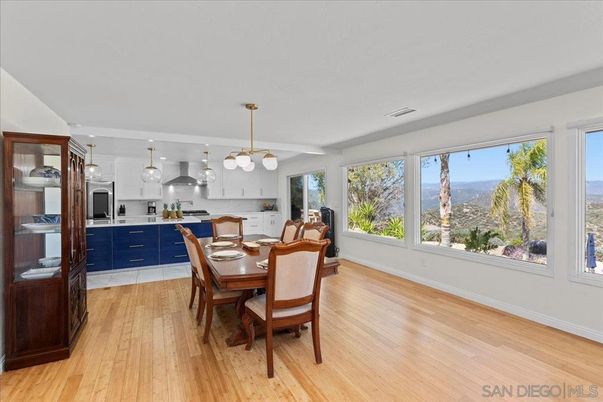 Dining room, Interior, Kitchen, Pendant Lights, Wood Texture Flooring