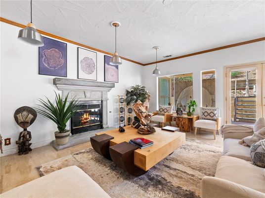 Fireplace, Interior, Living room, Pendant Lights