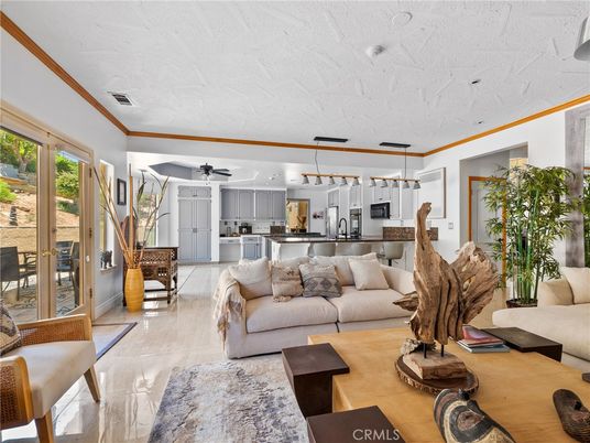 Dining room, Interior, Kitchen, Living room, Pendant Lights, Stainless Steel Appliances