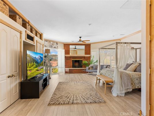 Fireplace, Interior, Living room, Stone Walls, Wood Texture Flooring