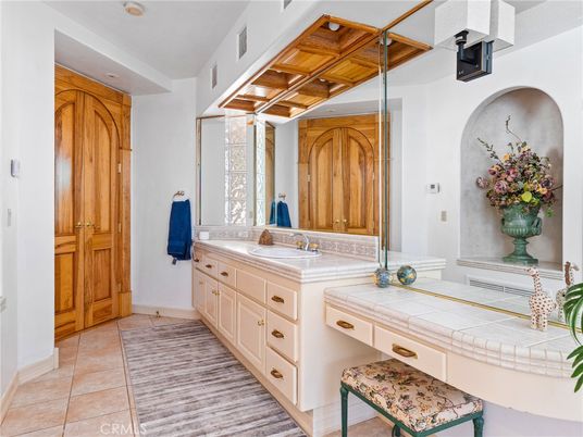 Bathroom, Dual Sink Vanities, Interior, Tile Countertops