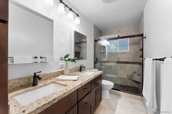 Bathroom, Dual Sink Vanities, Glass Shower, Interior