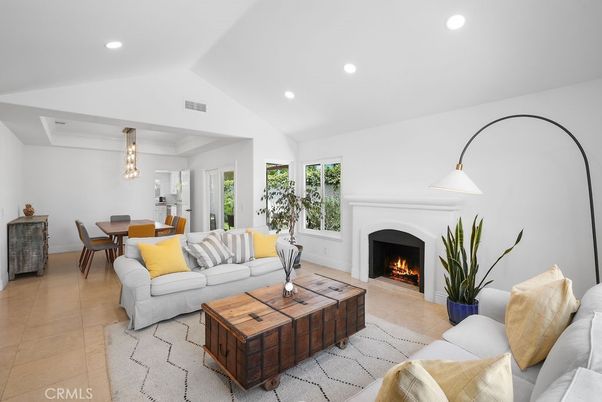 Dining room, Fireplace, Interior, Living room, Pendant Lights, Recessed Lighting