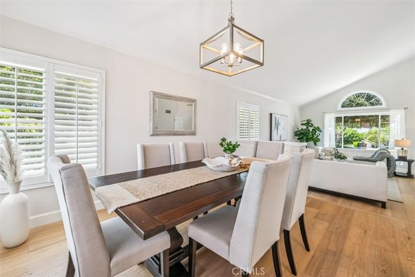Dining room, Interior, Living room, Pendant Lights, Wood Texture Flooring