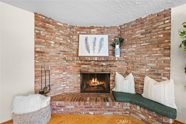 Fireplace, Interior, Stone Walls, Wood Texture Flooring