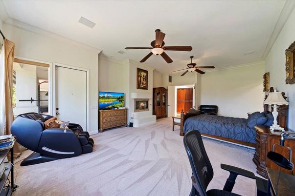 Bedroom, Fireplace, Interior