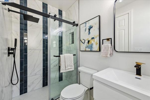 Bathroom, Glass Shower, Interior, Marble Walls