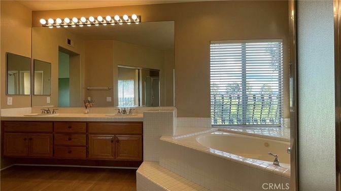 Bathroom, Dual Sink Vanities, Interior, Wood Texture Flooring