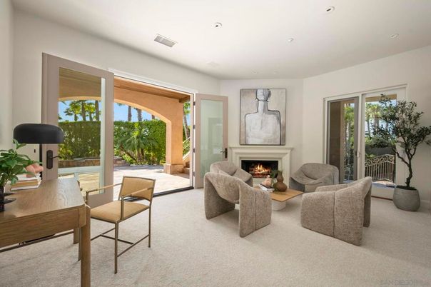 Fireplace, Home Office, Interior, Living room, Recessed Lighting
