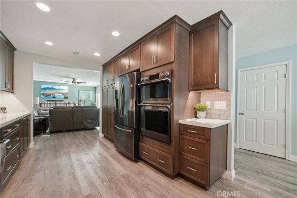 Interior, Kitchen, Living room, Recessed Lighting, Wood Texture Flooring