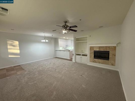 Empty room, Fireplace, Interior, Recessed Lighting