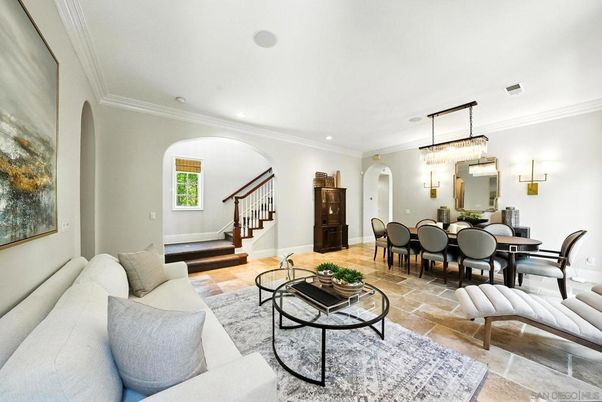 Chandelier, Dining room, Interior, Living room, Recessed Lighting