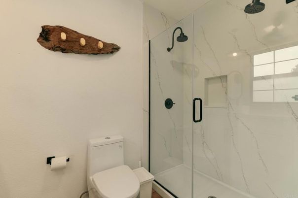 Bathroom, Glass Shower, Interior, Marble Walls