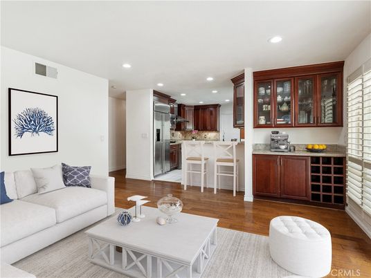 Interior, Kitchen, Living room, Recessed Lighting, Stainless Steel Appliances, Wood Texture Flooring