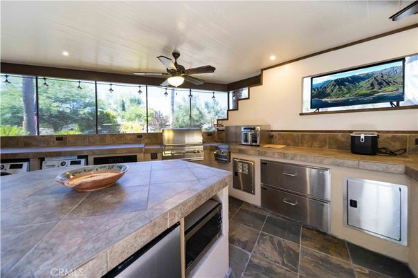 Interior, Kitchen, Recessed Lighting, Stainless Steel Appliances, Tile Countertops