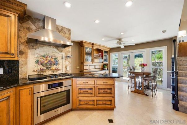 Dining room, Interior, Kitchen, Recessed Lighting, Stainless Steel Appliances, Stone Walls
