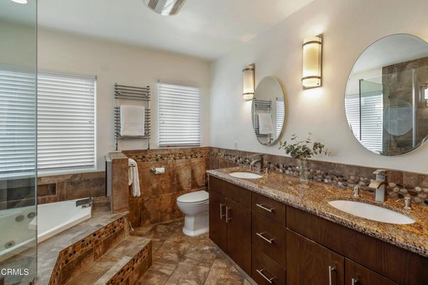 Bathroom, Dual Sink Vanities, Glass Shower, Interior