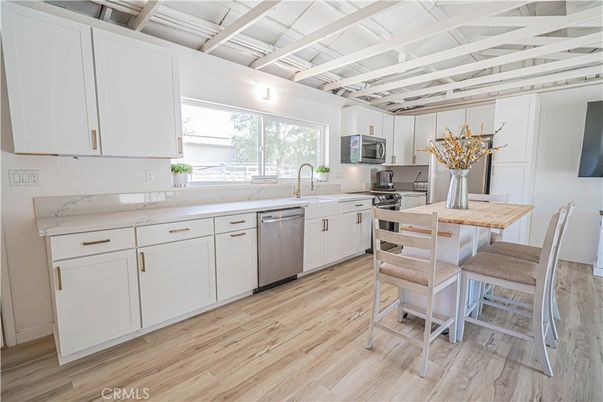 Interior, Kitchen, Stainless Steel Appliances, Wood Texture Flooring