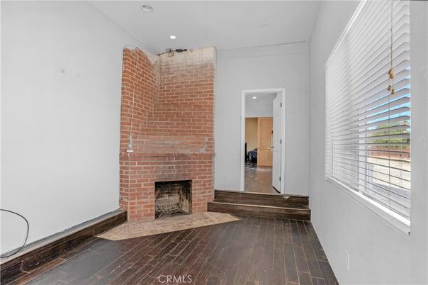 Fireplace, Interior, Recessed Lighting, Wood Texture Flooring