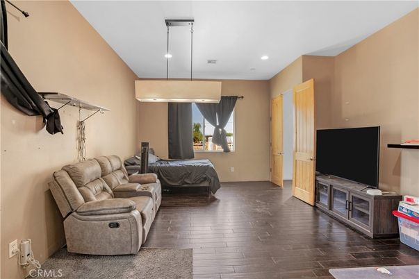 Home Theatre Room, Interior, Pendant Lights, Recessed Lighting, Wood Texture Flooring