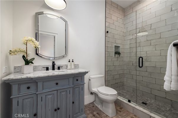 Bathroom, Glass Shower, Interior, Stone Walls